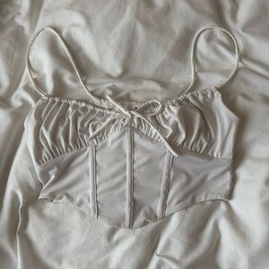 🐇 Never Worn Garage White Corset Bralette Top